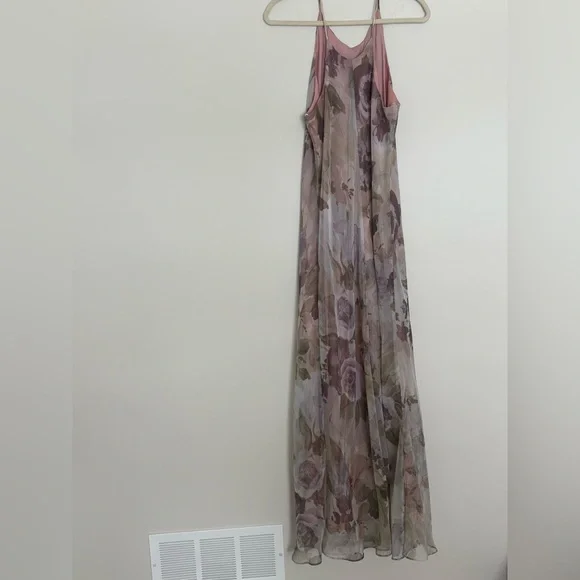 Vintage 90s romantic floral maxi slip dress 6 whimsigoth boho fairy chiffon y2k - Picture 4 of 10